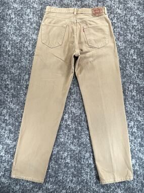 Vintage Levi's 550 Mens 34x34 Tan Khaki Relaxed Fit Denim Jeans fit 33x32